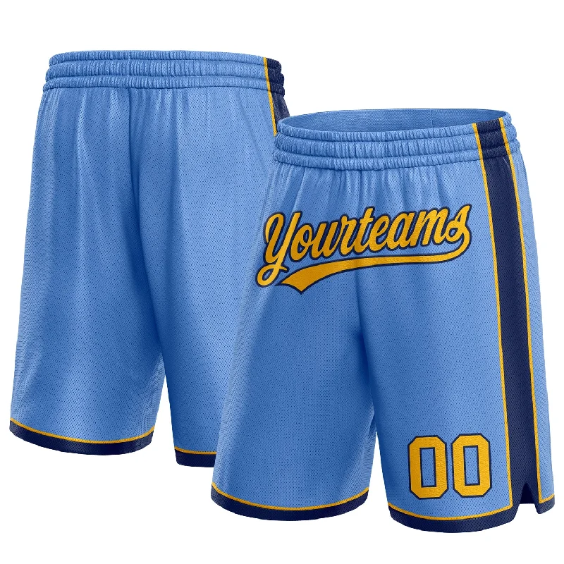 Light Blue Gold-Navy Authentic Basketball Shorts