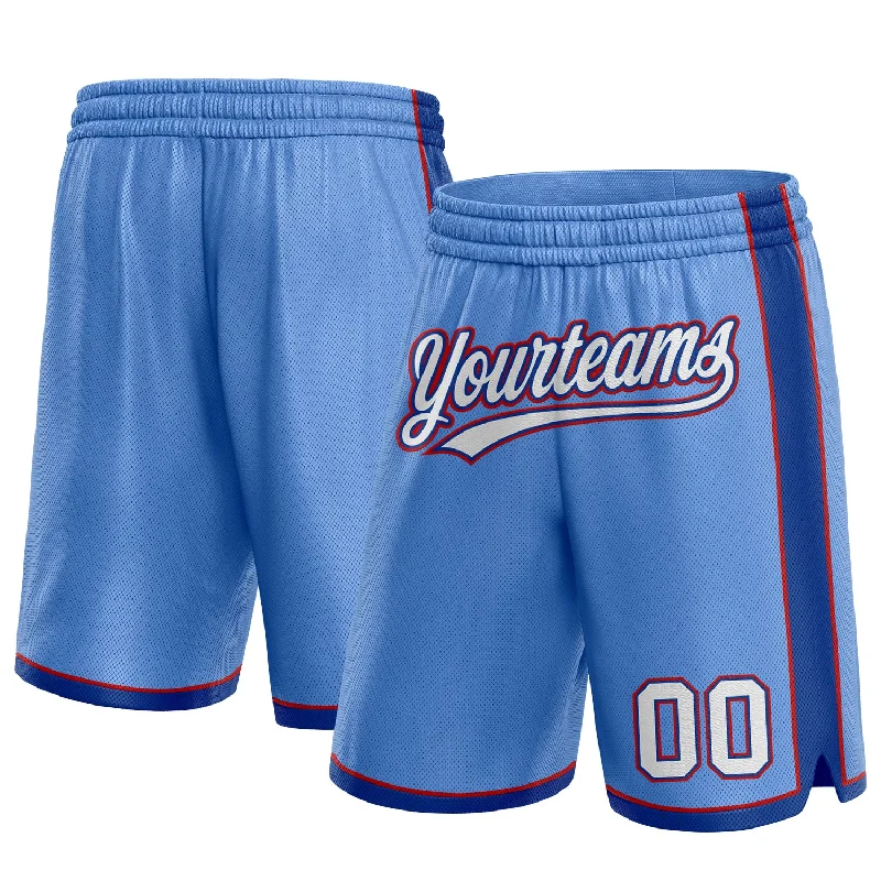 Light Blue White Royal-Red Authentic Basketball Shorts