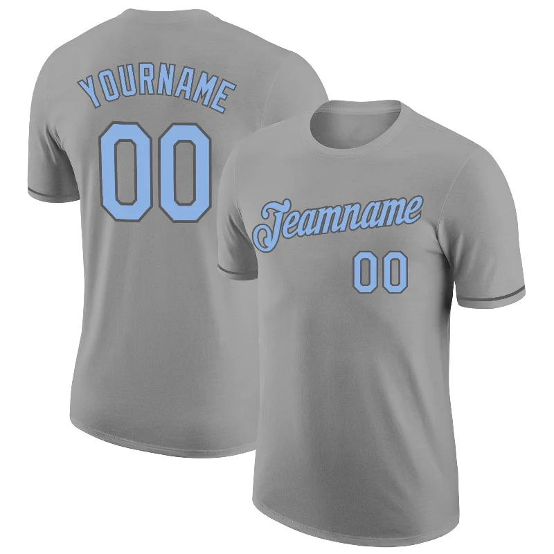 Gray Light Blue-Steel Gray Performance T-Shirt