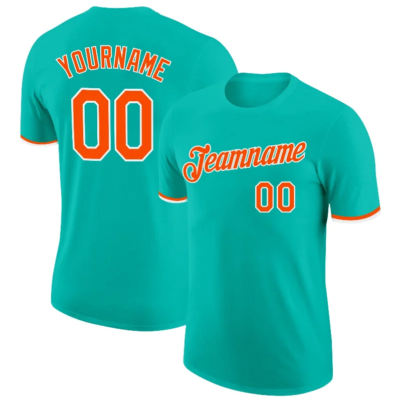 Aqua Orange-White Performance T-Shirt