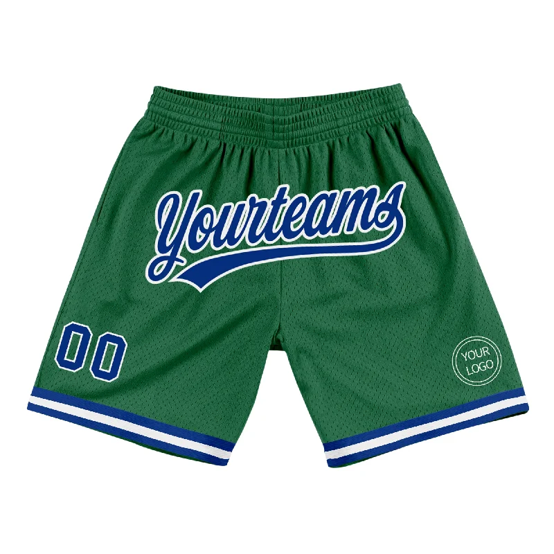 Kelly Green Royal-White Authentic Throwback Basketball Shorts