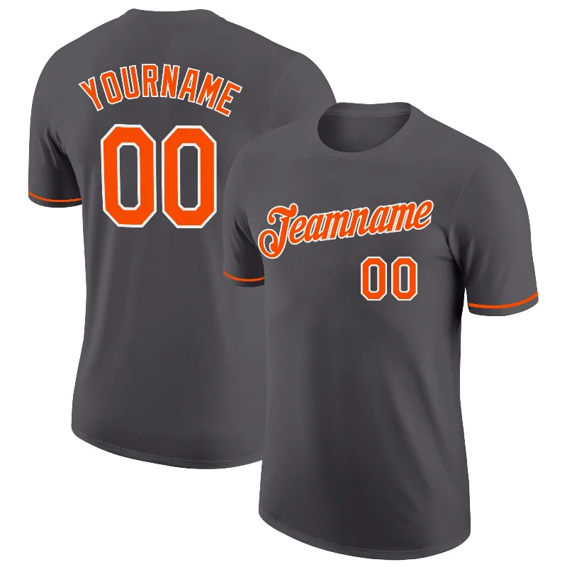 Steel Gray Orange-White Performance T-Shirt