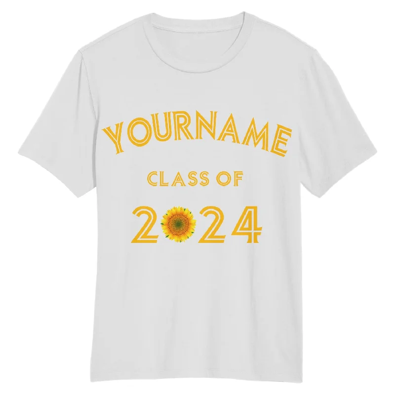 White Gold 3D Graduation Performance T-Shirt