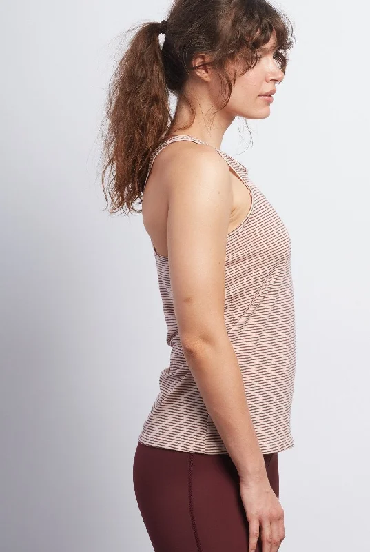 Burgundy Stripe Racerback Tank