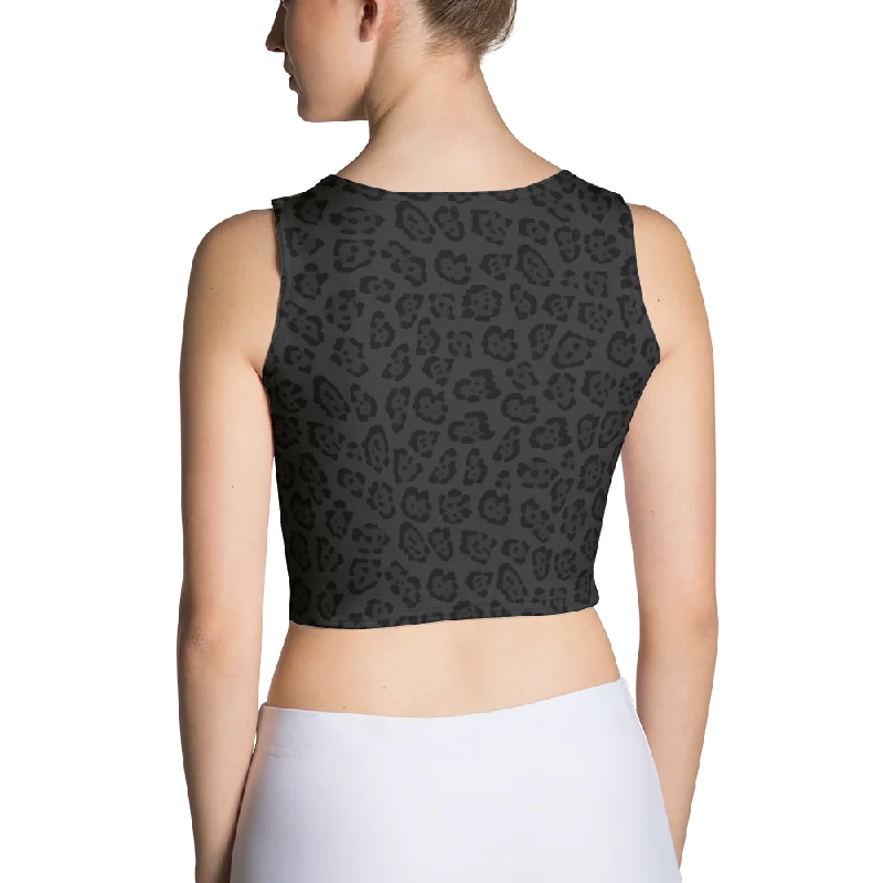 Black Jaguar Crop Tank Top