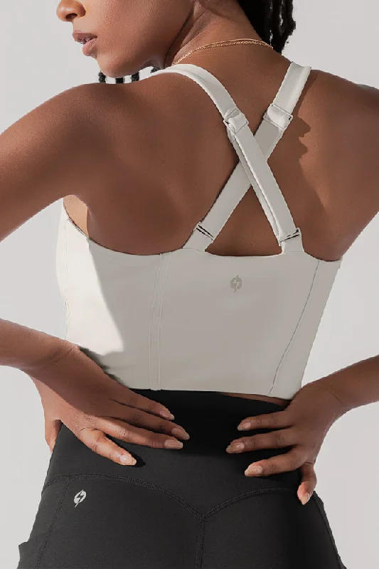 Daphne Corset Crop Top - Light Sand