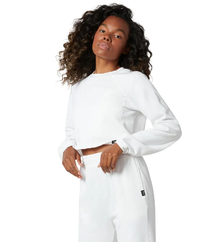 NUX Don't Stop Organic Crop Pullover White