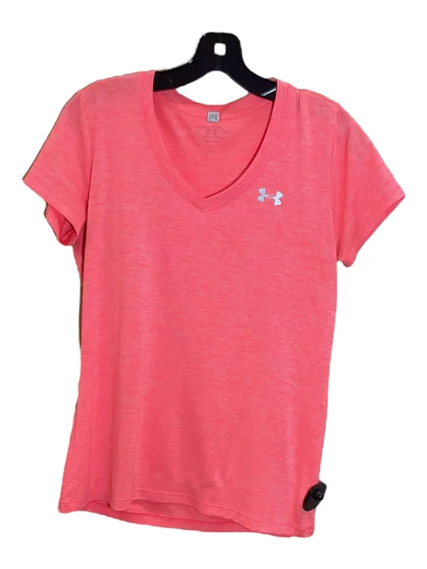 Orange Athletic Top Short Sleeve Under Armour, Size S