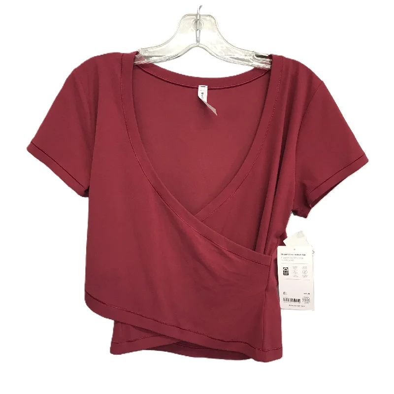 Red Athletic Top Short Sleeve By Athleta, Size: L