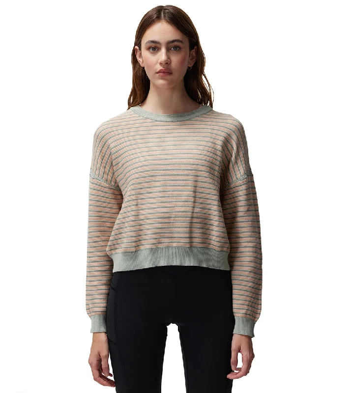 Spiritual Gangster Cotton Gemma Easy Crew Sweater Yucatan Stripe