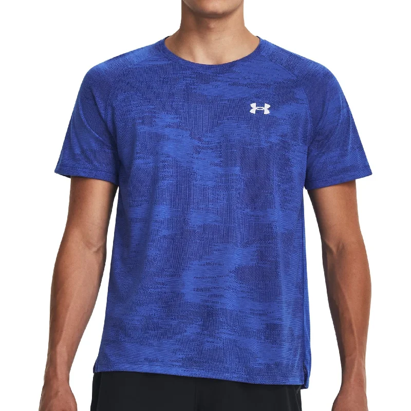 Under Armour Streaker Speed Camo Short Sleeve Mens Running Top - Blue