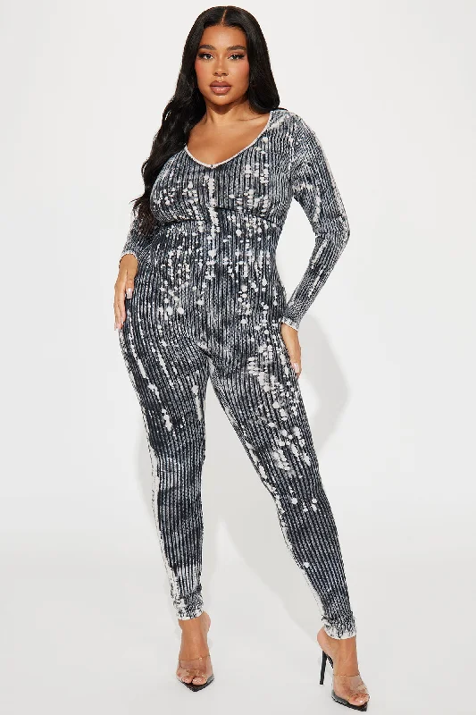 After Midnight Ribbed Jumpsuit - Black/combo