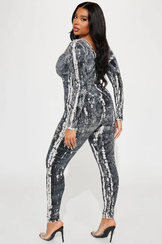 After Midnight Ribbed Jumpsuit - Black/combo