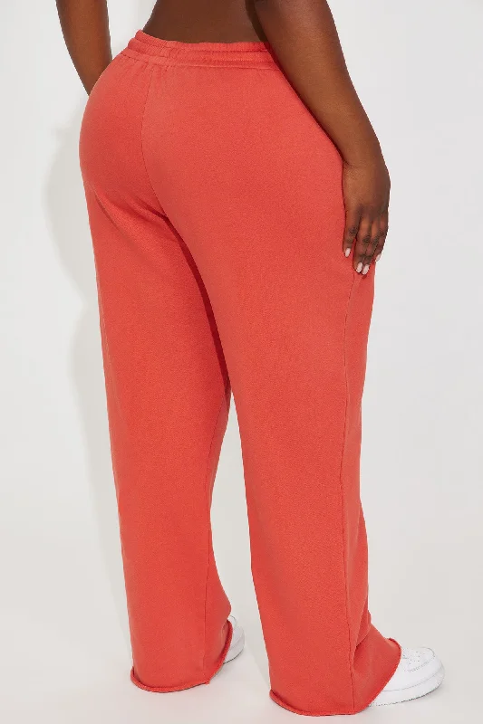 Après Ski Club″ Wide Leg Sweatpants - Rust