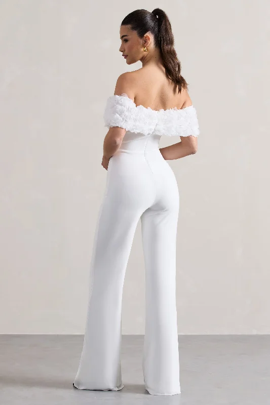 Botanique | White Floral Bardot Jumpsuit