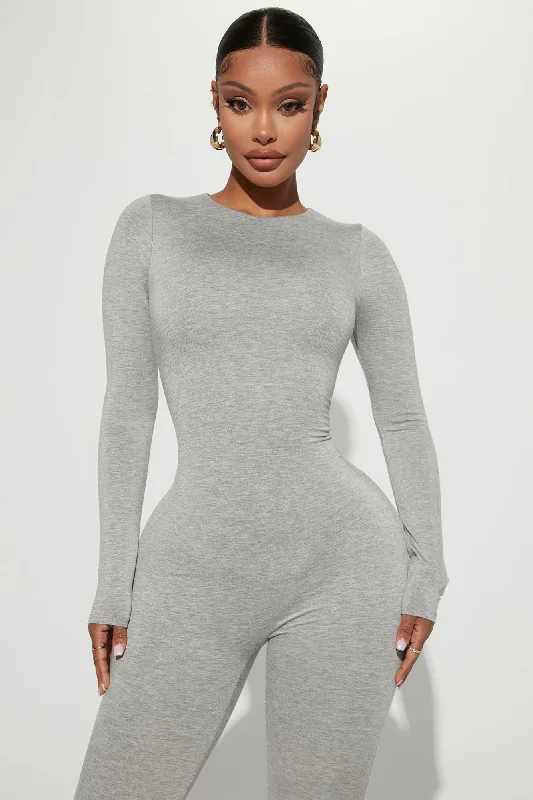 Bre Butter Snatched Jumpsuit - Heather Grey