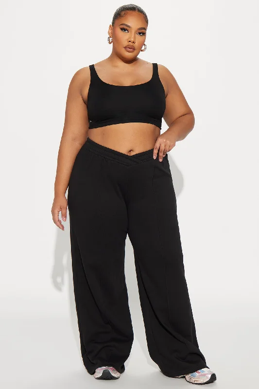 Cassandra Cross Over Lounge Pant - Black