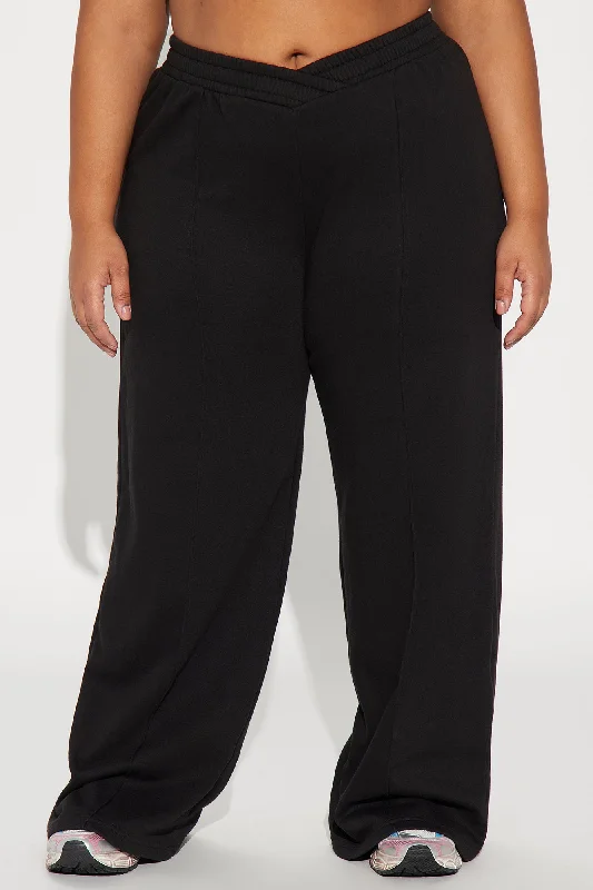 Cassandra Cross Over Lounge Pant - Black