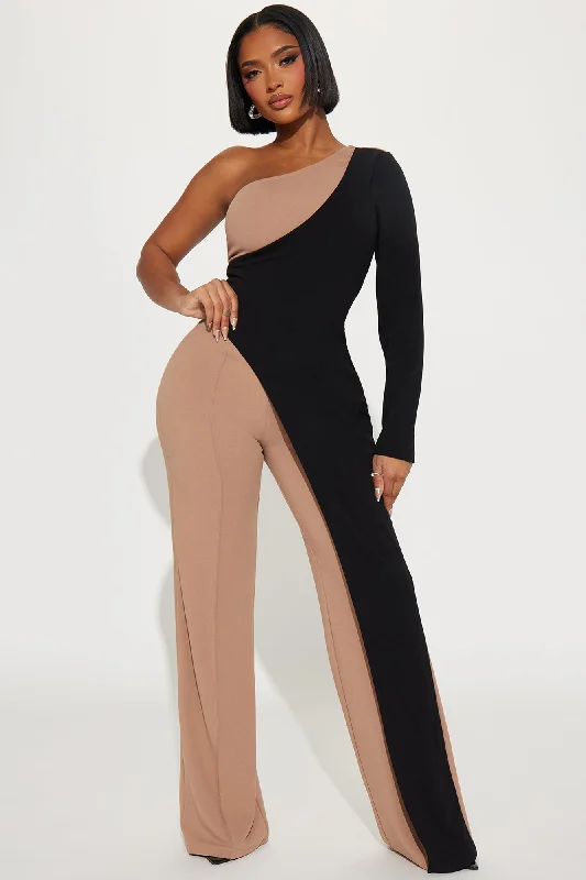 Chasing Me Jumpsuit - Mocha/combo