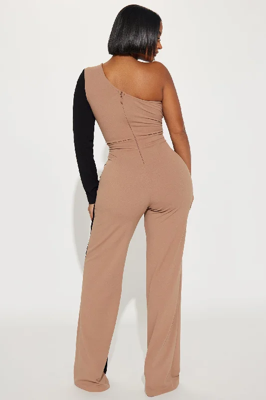 Chasing Me Jumpsuit - Mocha/combo