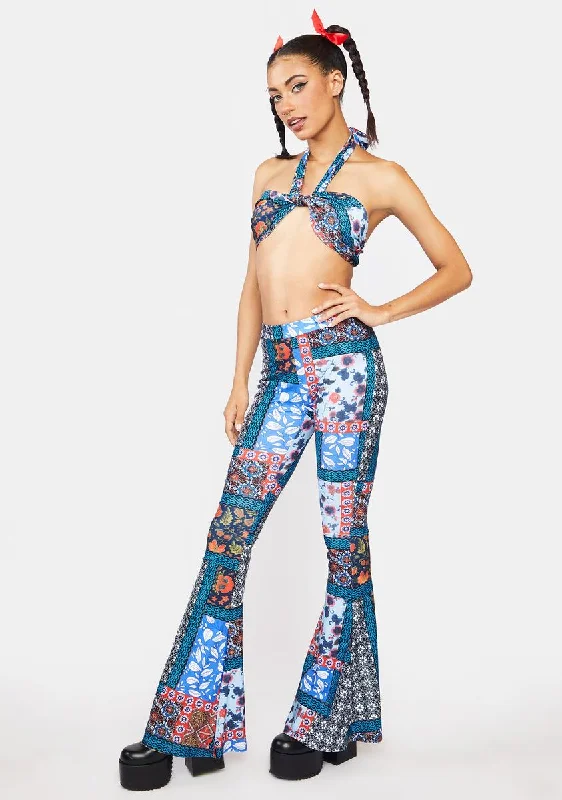 Cheers To That Patchwork Pants Set