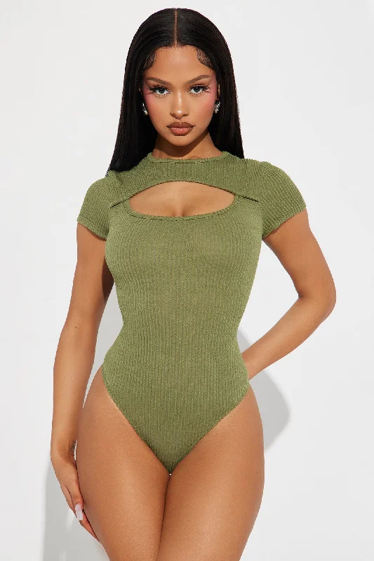 Claudia Cut Out Bodysuit - Olive