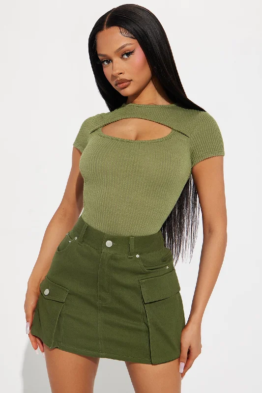 Claudia Cut Out Bodysuit - Olive