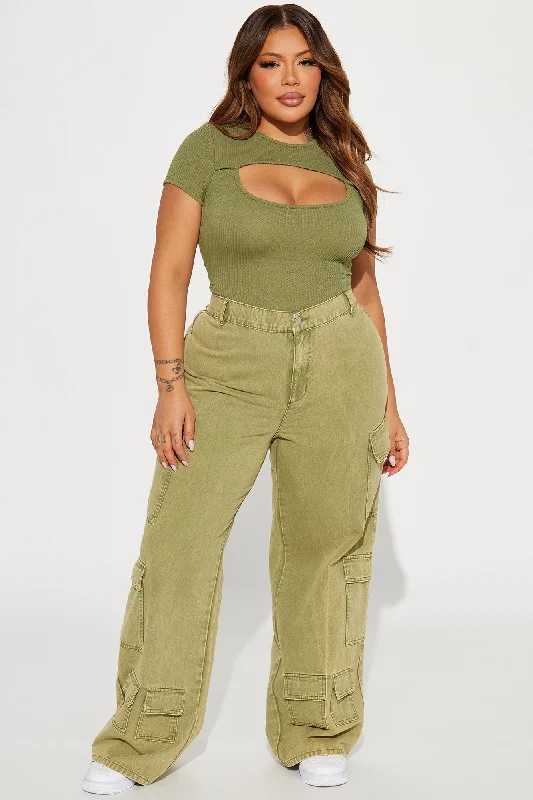 Claudia Cut Out Bodysuit - Olive