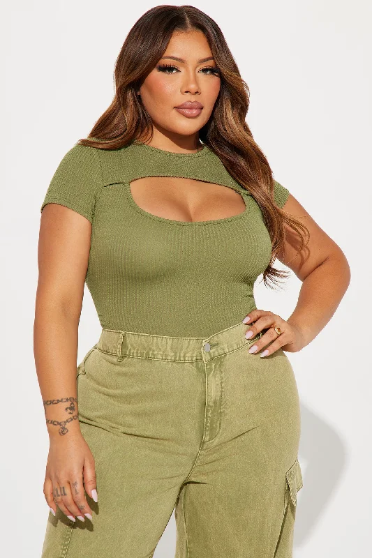 Claudia Cut Out Bodysuit - Olive