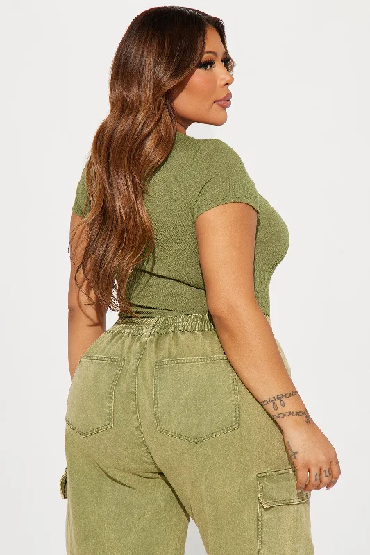 Claudia Cut Out Bodysuit - Olive