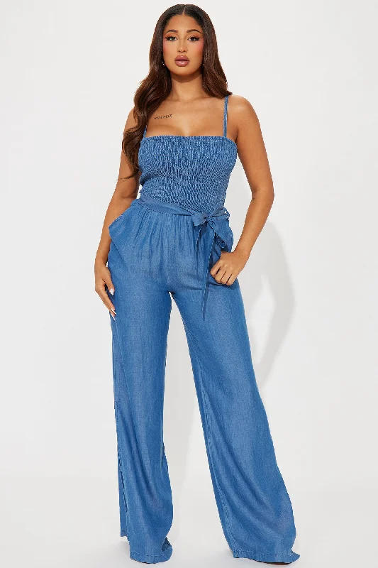 Cristy Chambray Jumpsuit - Medium Wash