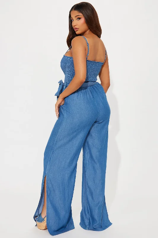 Cristy Chambray Jumpsuit - Medium Wash