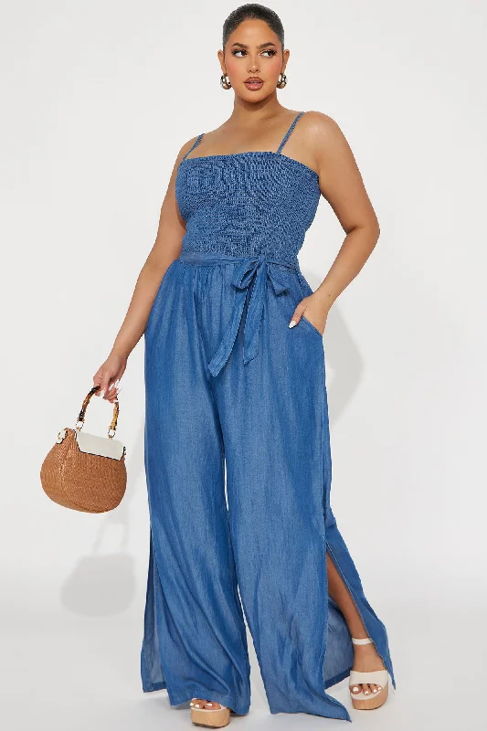 Cristy Chambray Jumpsuit - Medium Wash