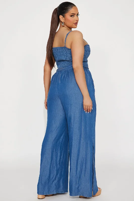 Cristy Chambray Jumpsuit - Medium Wash