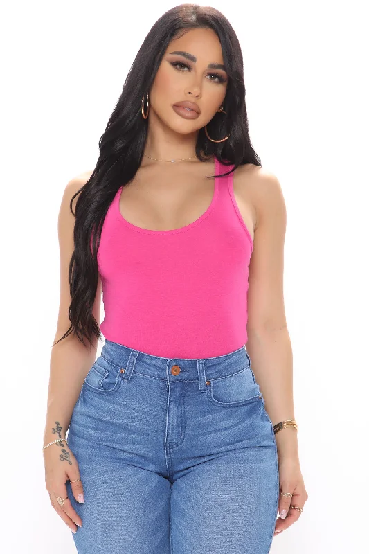 Divine Basic Tank Bodysuit - Fuchsia