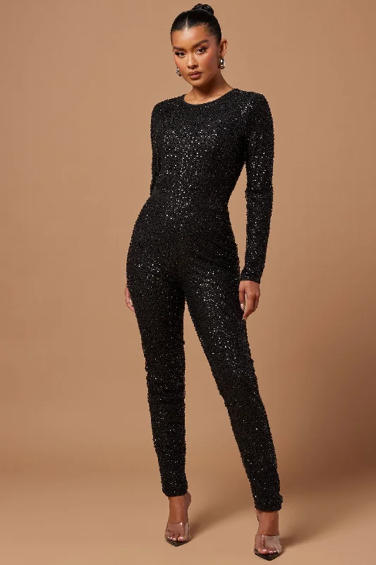 Gabrielle Embellished Jumpsuit - Black