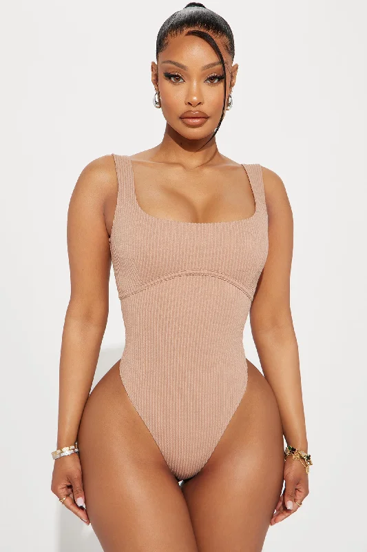 Giulia Ribbed Bodysuit - Mocha