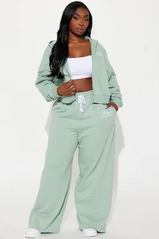 Hamptons Tennis Club Wide Leg Pants - Sage