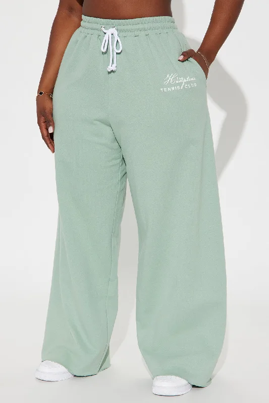 Hamptons Tennis Club Wide Leg Pants - Sage