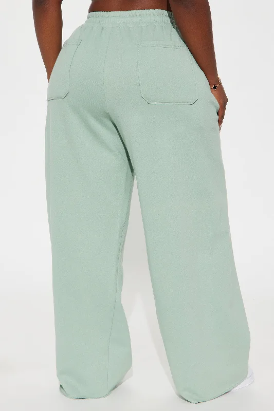 Hamptons Tennis Club Wide Leg Pants - Sage