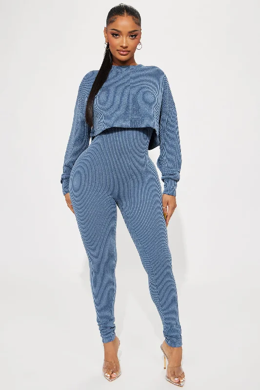 Kyra 2 Piece Jumpsuit Set - Blue