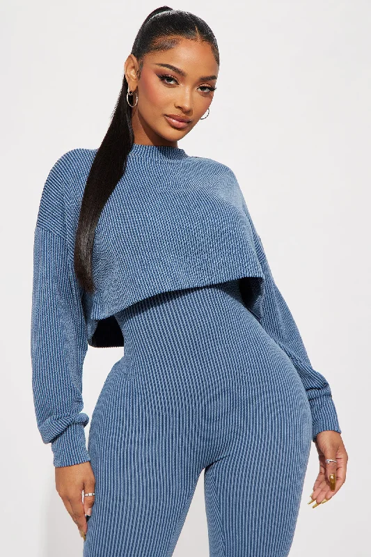 Kyra 2 Piece Jumpsuit Set - Blue