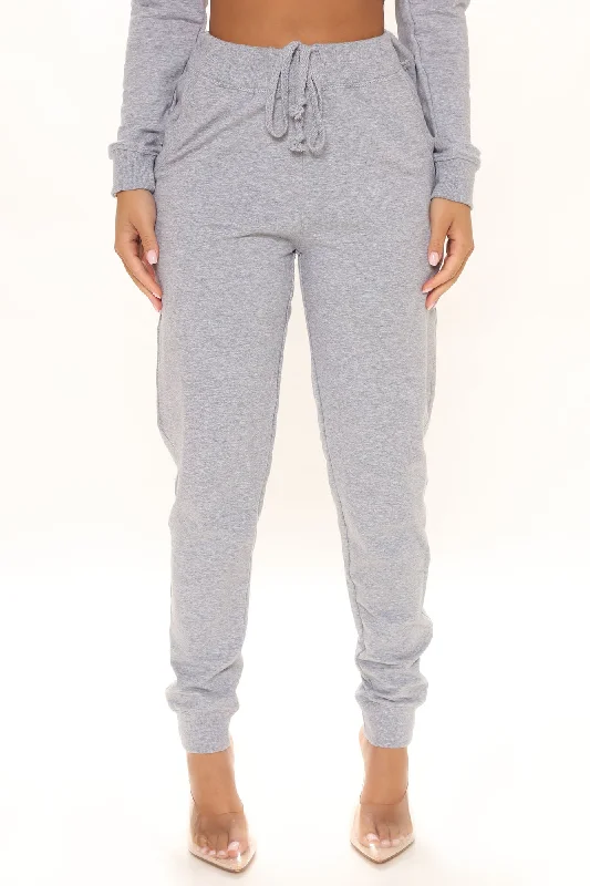 Latest And Greatest French Terry Jogger - Heather Grey