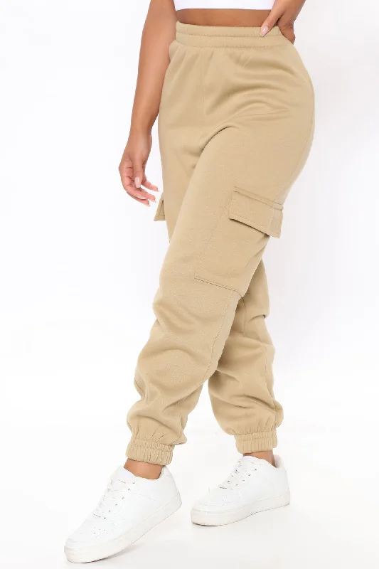 Let's Relax Jogger Sweatpants - Tan