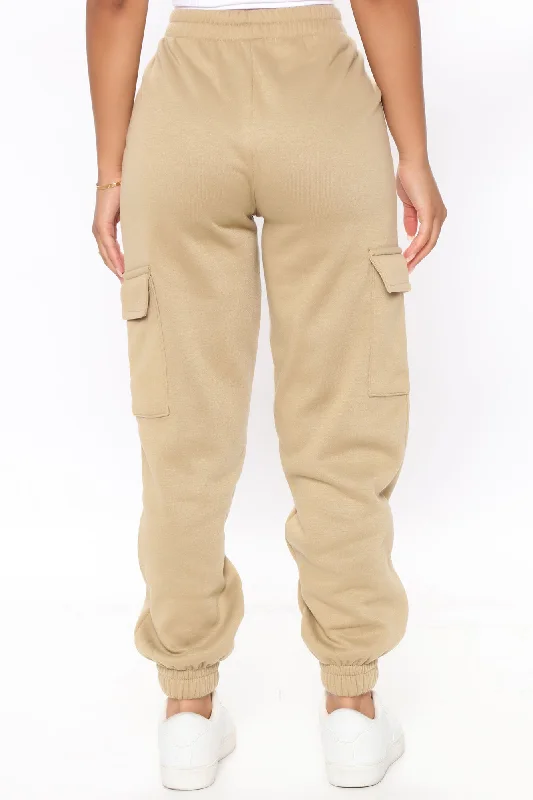 Let's Relax Jogger Sweatpants - Tan