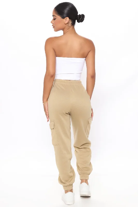 Let's Relax Jogger Sweatpants - Tan