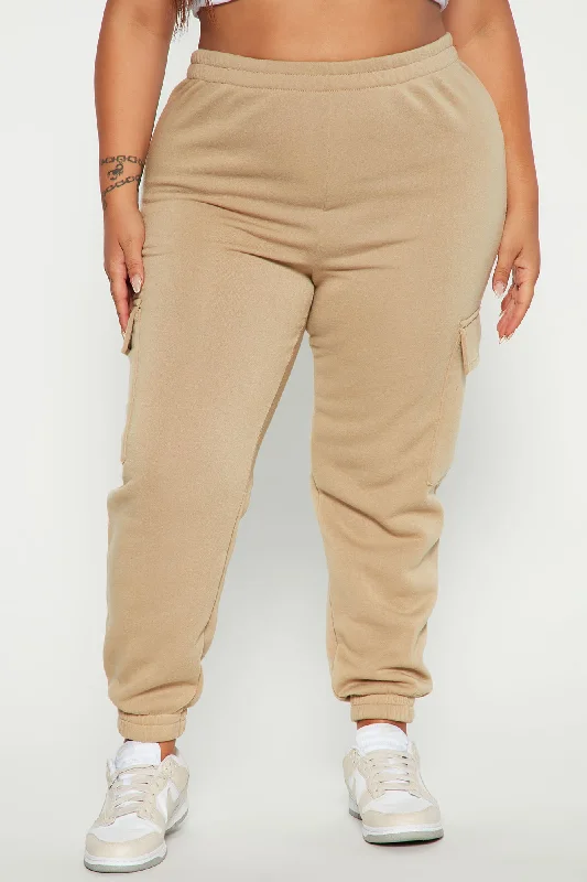 Let's Relax Jogger Sweatpants - Tan