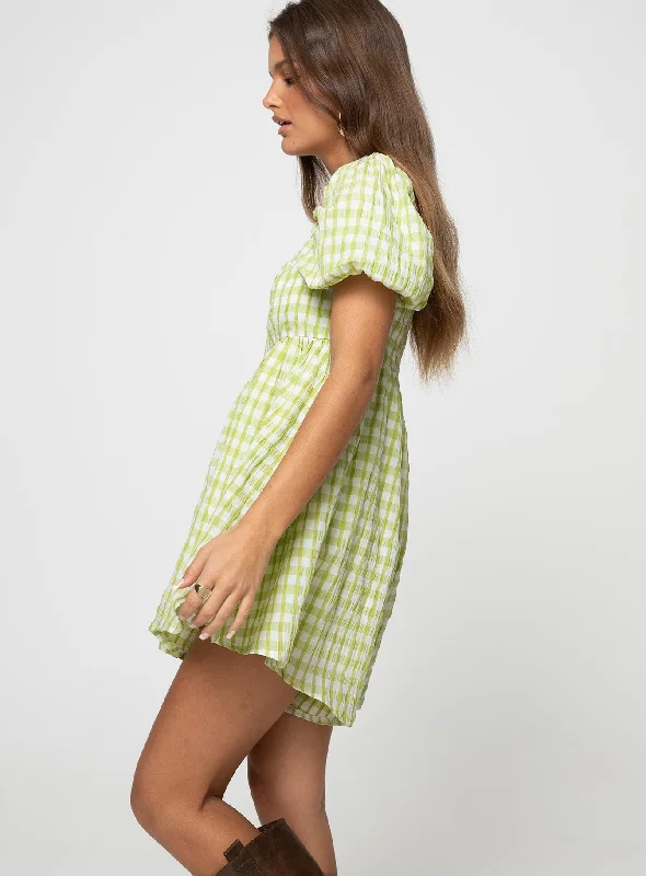 Lorna Check Romper Green