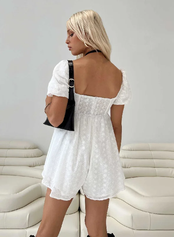 Lorna Romper White Anglaise