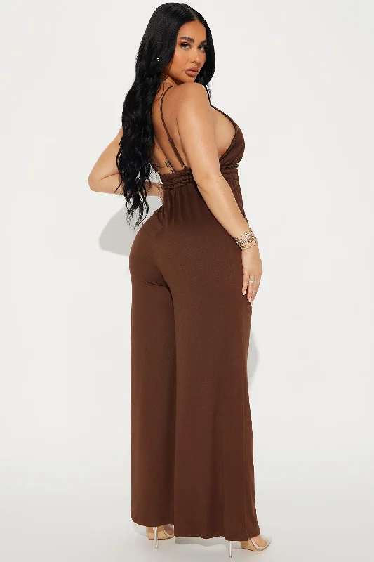 Lounge With Us Jumpsuit  - Brown